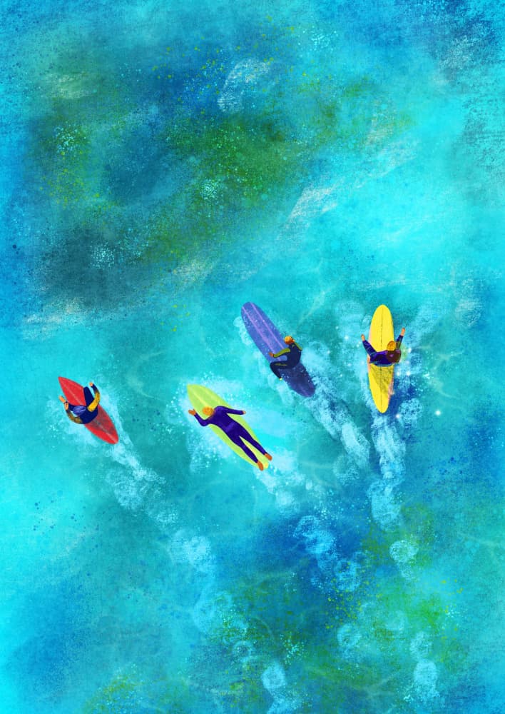 Surfer Dudes by Raissa Oltmanns — canvas wall art