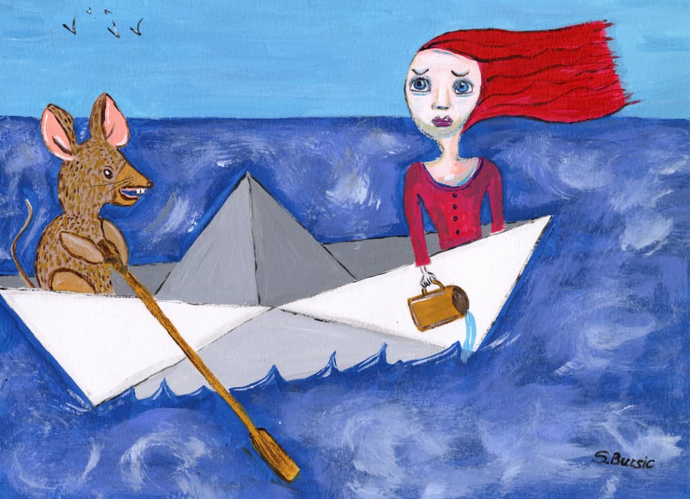 Paper Boat Ocean Adventure by Sharyn Bursic — canvas wall art