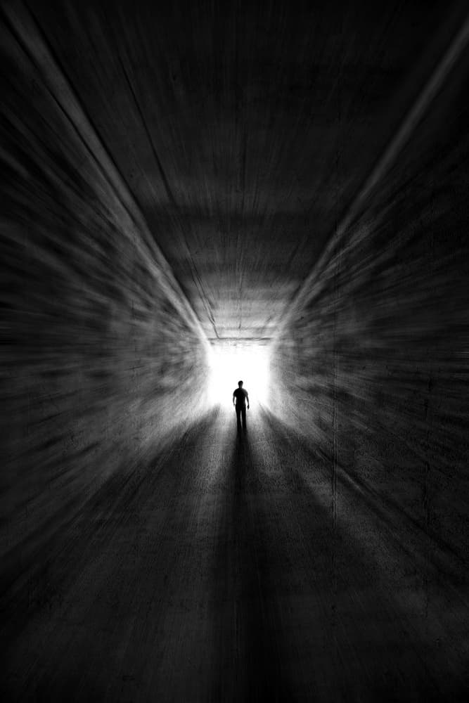 Man Walking Towards Light by Florentinus Joseph — canvas wall art