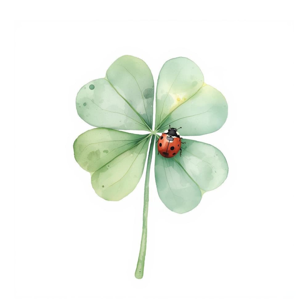 Lucky Ladybug Clover by Ohkimiko — canvas wall art