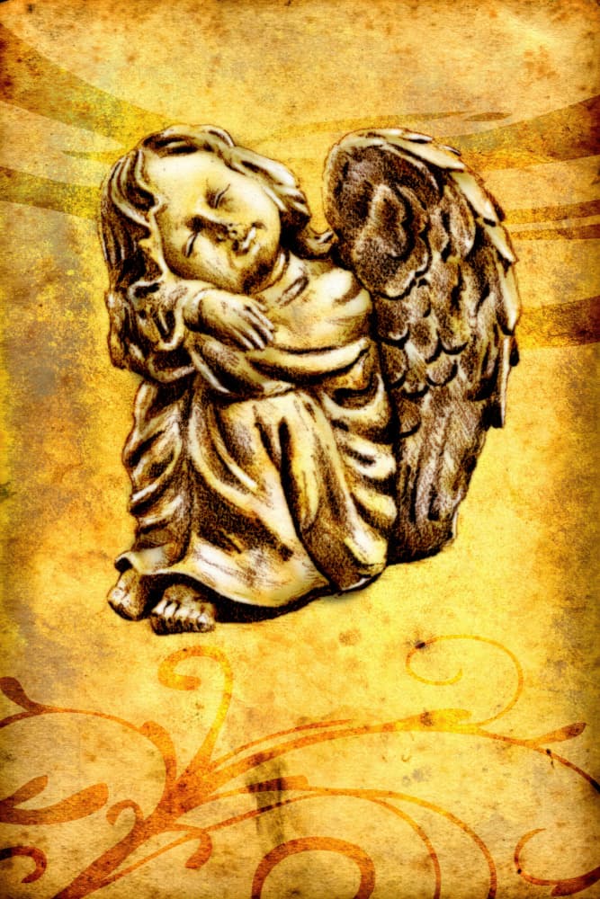 Sleeping Angel Cherub by Rafal Kulik — canvas wall art