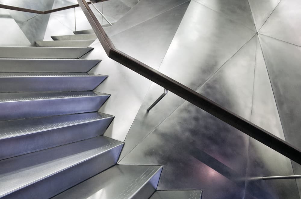 Geometric Metal Staircase by Linda Wride — canvas wall art