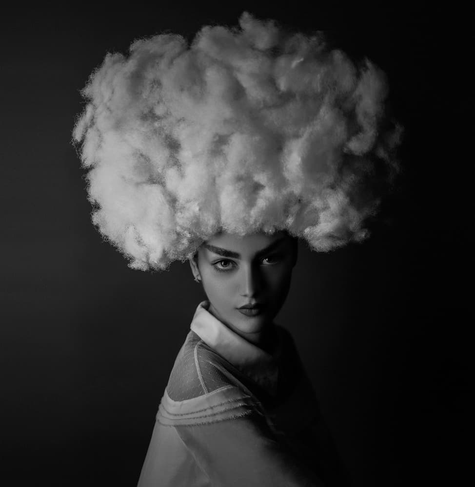 Cloud Hair Portrait by Amin Hamidnezhad — canvas wall art