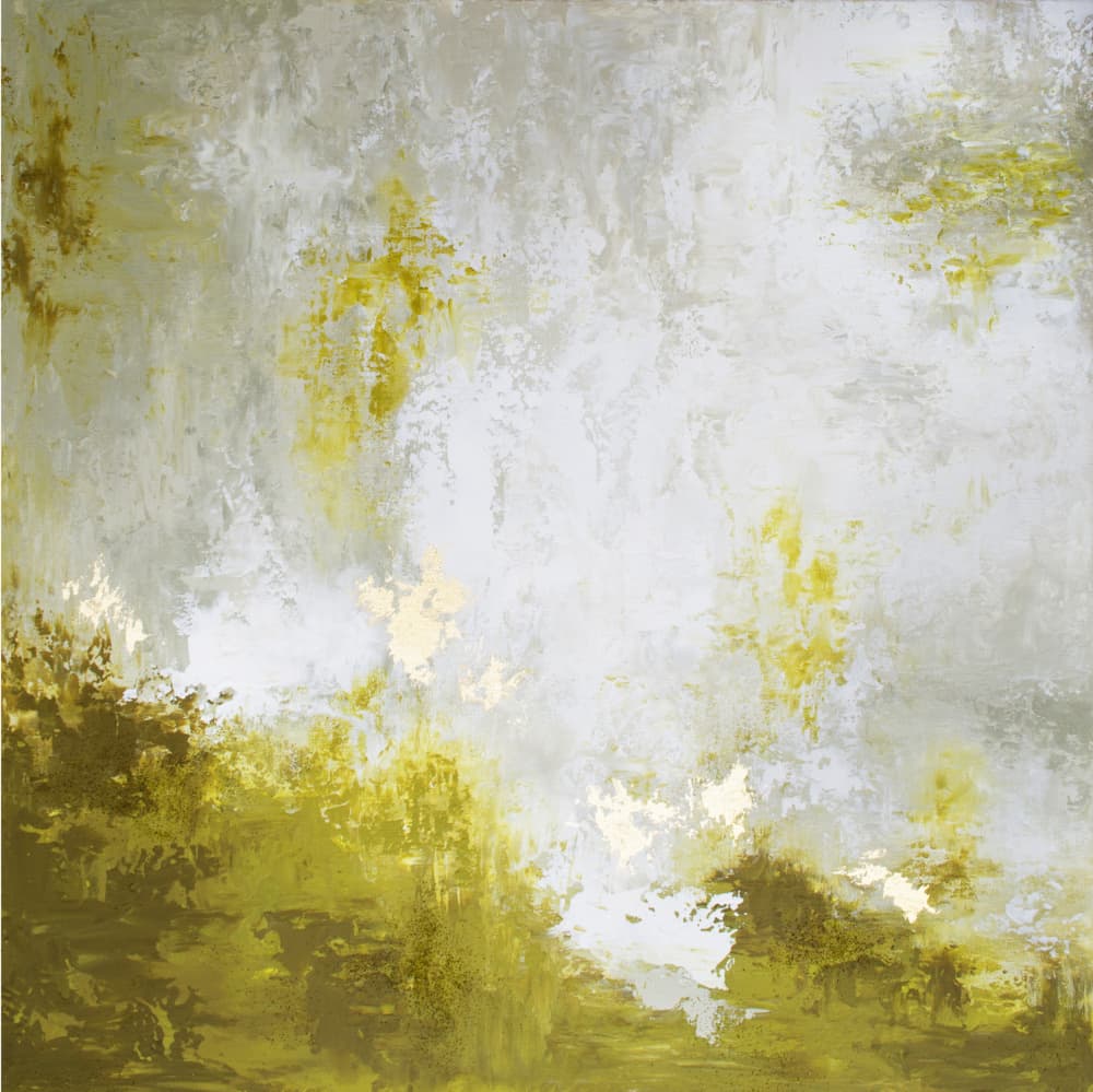 Golden Green Abstract by Alyson Storms — canvas wall art
