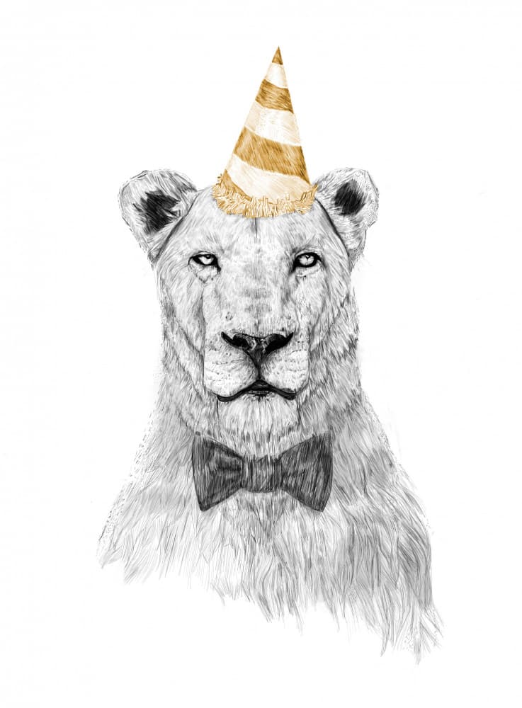 Elegant Party Lioness by Balazs Solti — canvas wall art