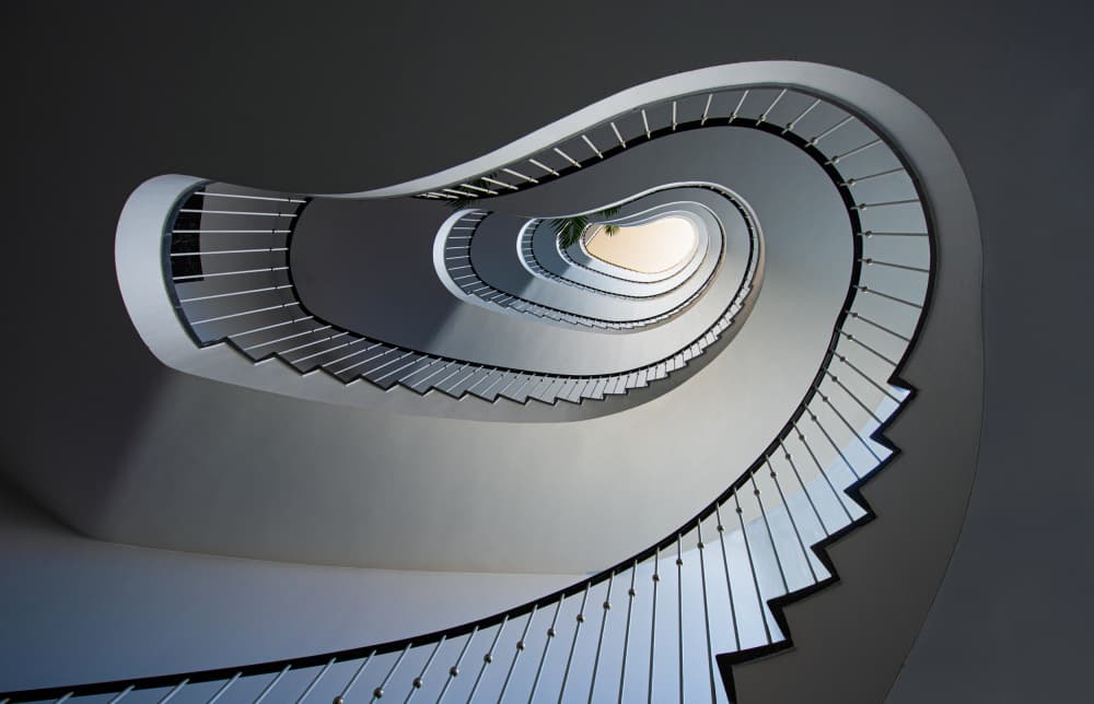 Modern Spiral Architecture by Jean Vandijck — canvas wall art