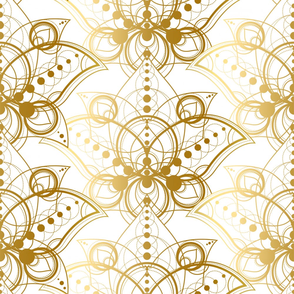 Golden Geometric Pattern by Marika Barsrsind — canvas wall art