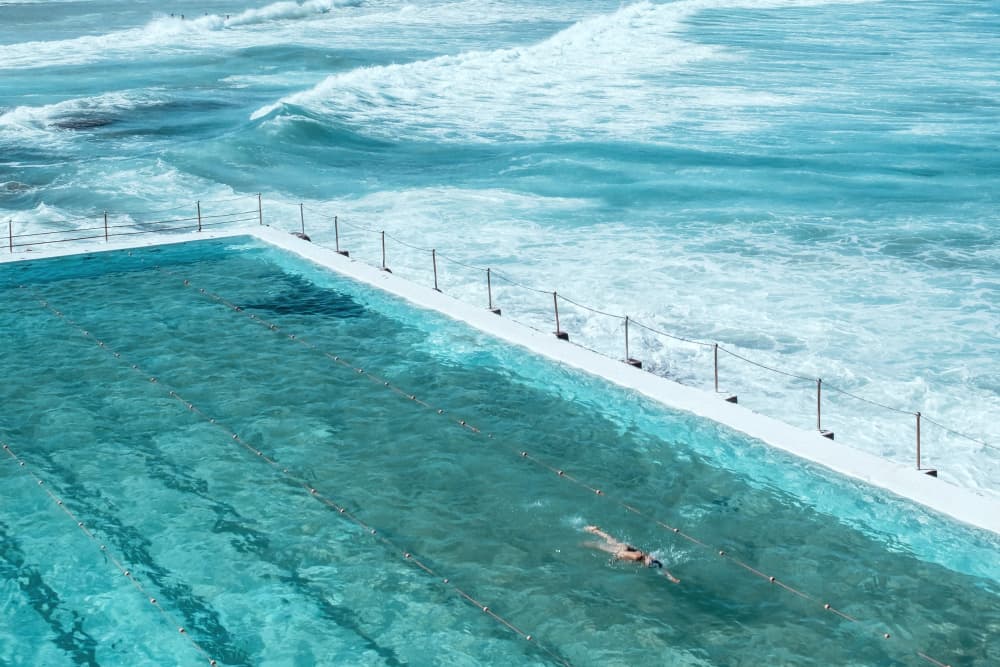 Ocean Pool Swimmer by ByeEye — canvas wall art