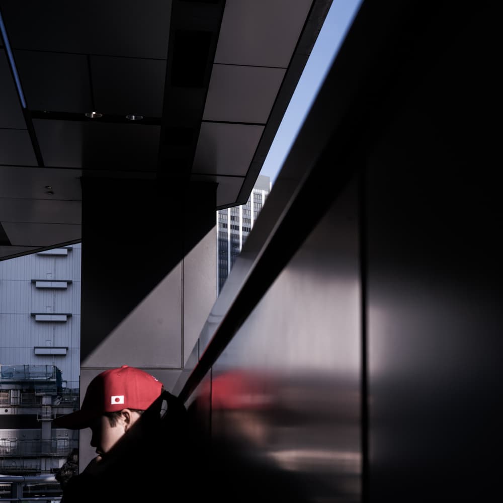 Red Cap Urban Geometry by Satoshi Hata — canvas wall art