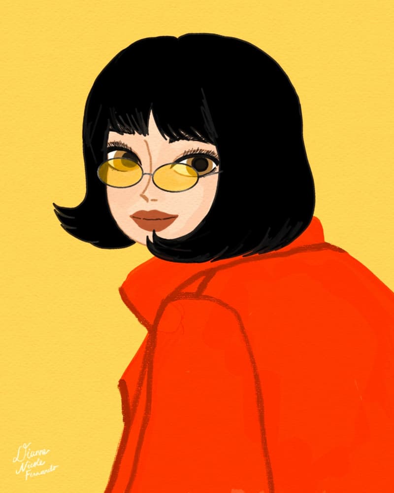 Stylish Woman Yellow Glasses