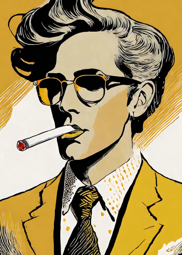 Stylish Man Smoking by Andreas Magnusson — canvas wall art