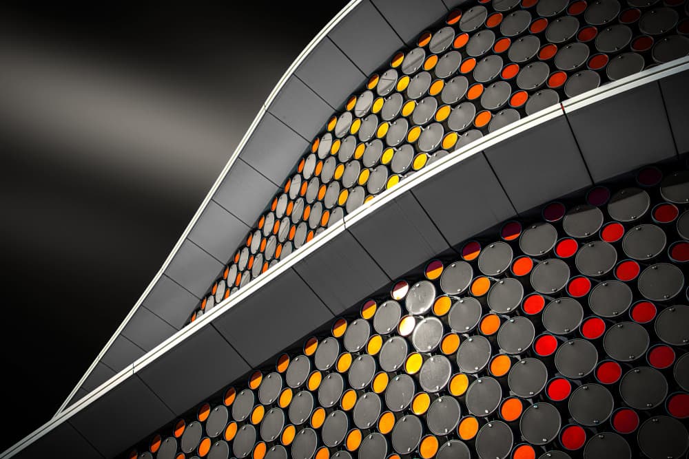 Vibrant Circle Facade by Roland M Schwerdtfeger — canvas wall art