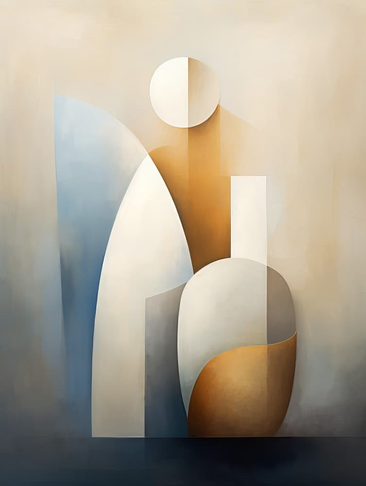 Serene Geometric Forms by Bilge Paksoylu — canvas wall art