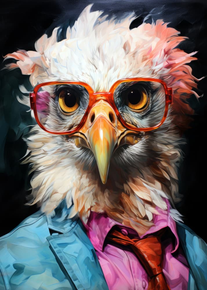 Dapper Eagle Portrait by Justyna Jaszke — canvas wall art