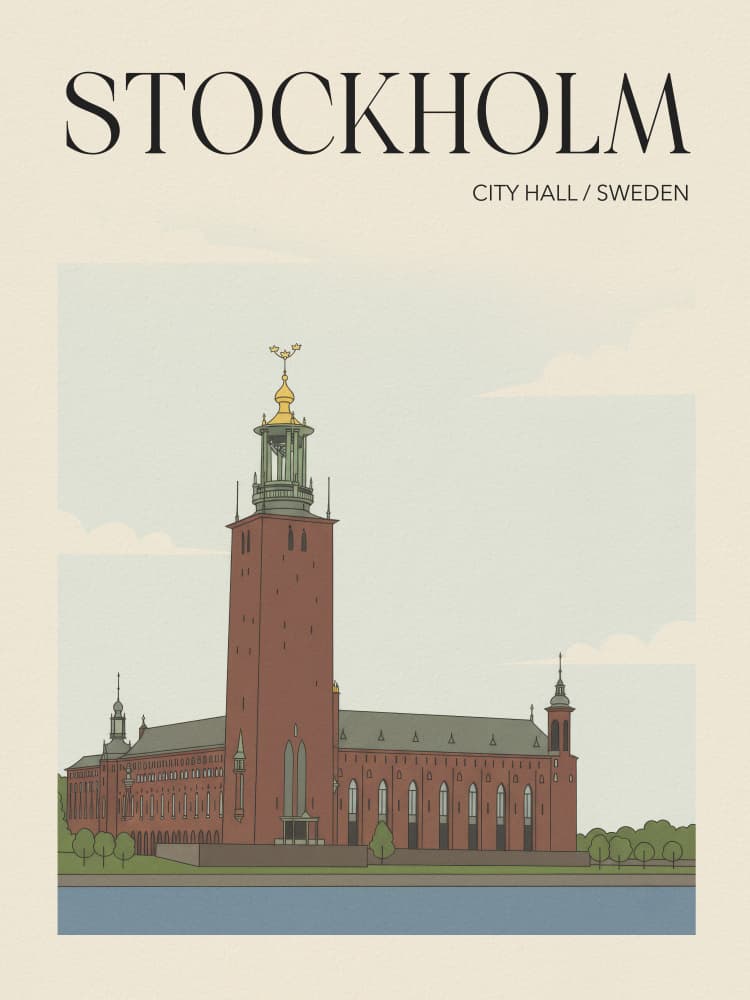 Stockholm City Hall by Andreas Magnusson — canvas wall art