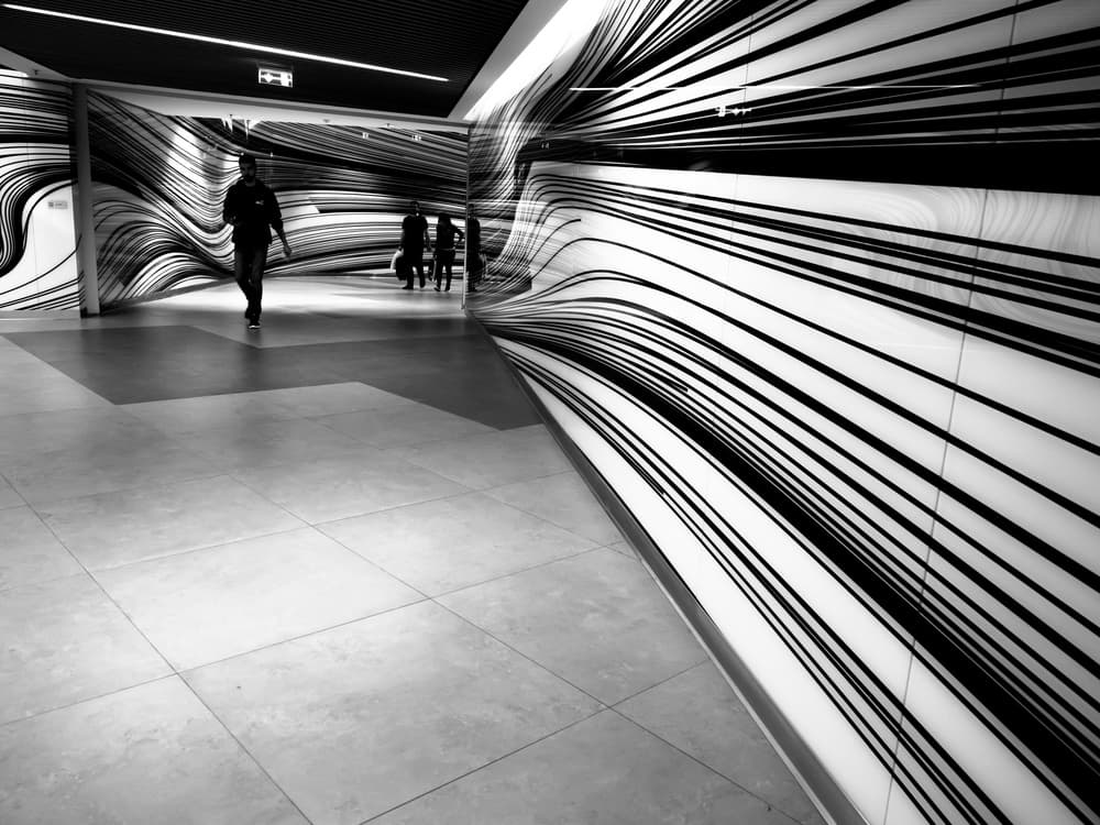 Modern Graphic Hallway by Marius Surleac — canvas wall art