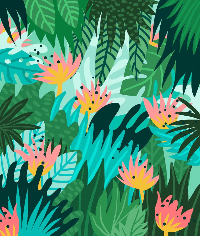 Vibrant Jungle Foliage by Uma Gokhale — canvas wall art