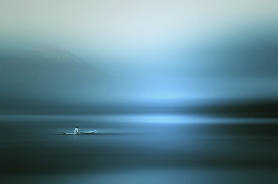 Misty Lake Solitude by Cie Shin — canvas wall art