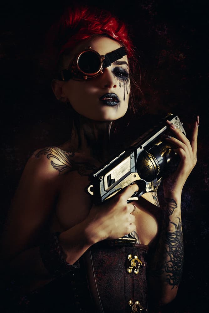 Steampunk Rebel Woman by Ruslan Bolgov — canvas wall art