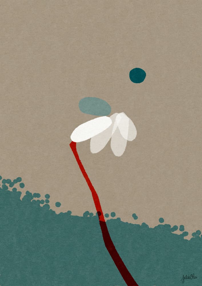 Elegant Abstract White Flower by Julie Olivi — canvas wall art