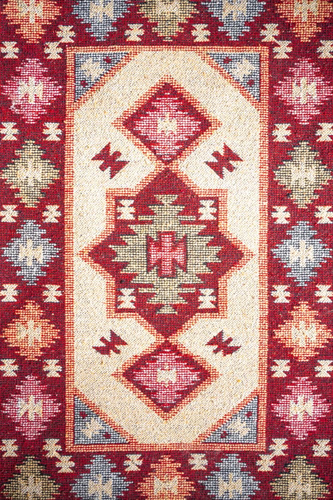 Red Cream Tribal Pattern by Henrike Schenk — canvas wall art
