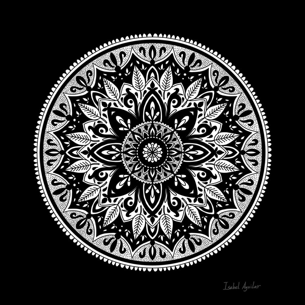 Intricate Floral Mandala by Isabel Aguilar Alonso — canvas wall art