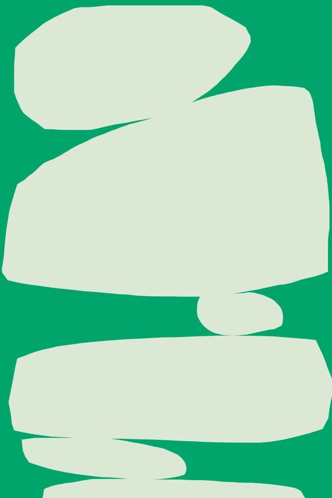 Calm Green Shapes by Treechild — canvas wall art