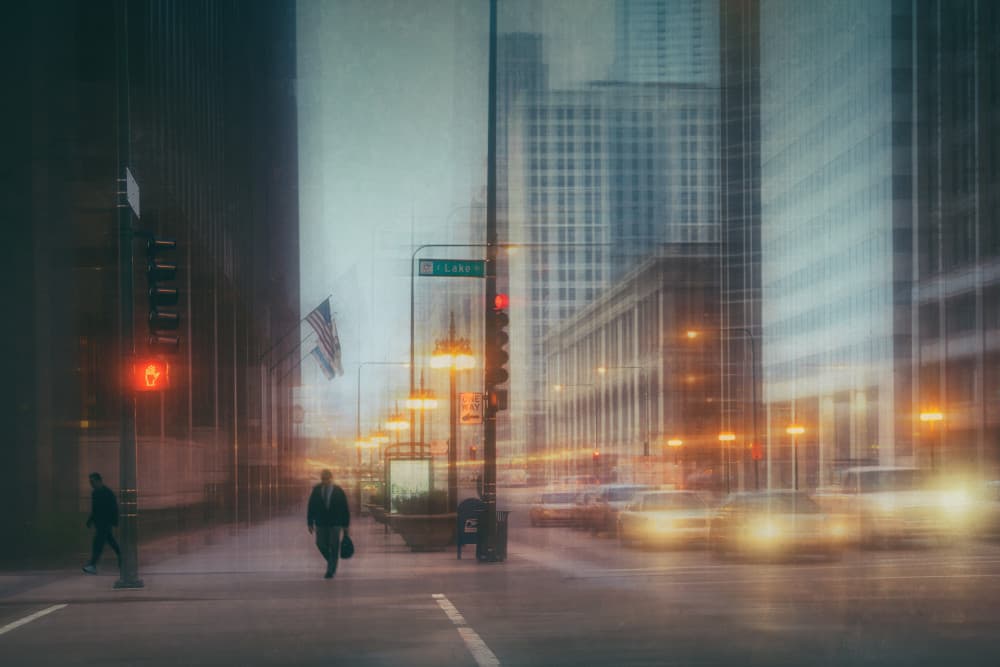Urban Night Motion by Roswitha Schleicher-Schwarz — canvas wall art