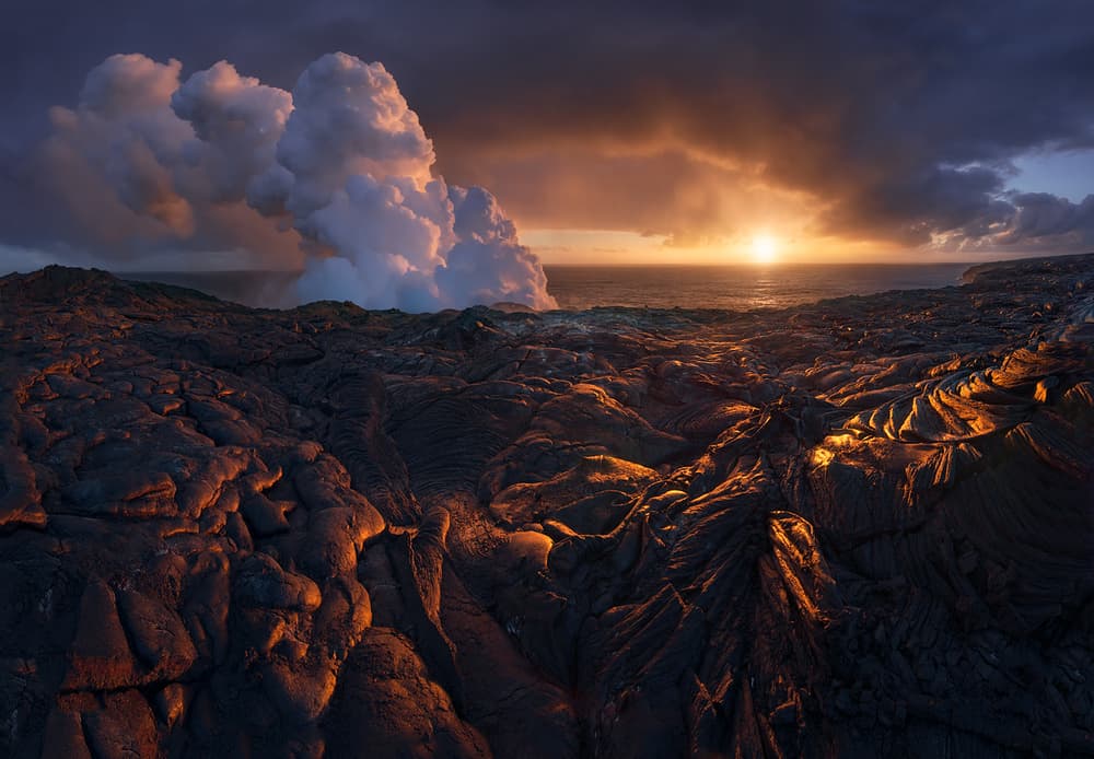 Dramatic Lava Sunset by INIGO CIA — canvas wall art