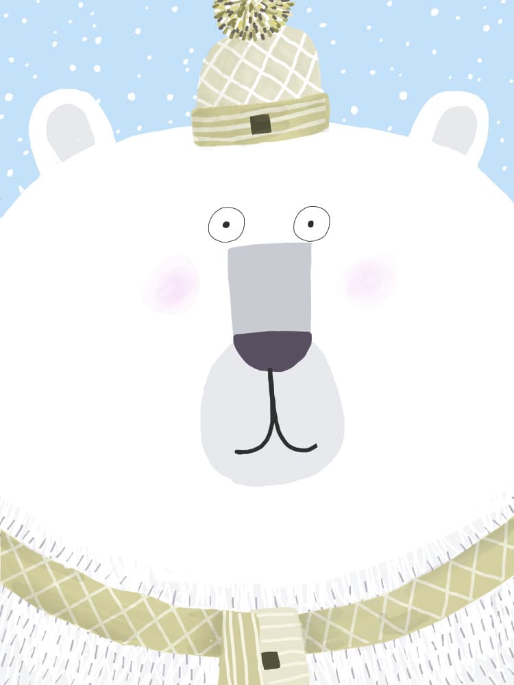 Whimsical Winter Bear by Carla Daly — canvas wall art