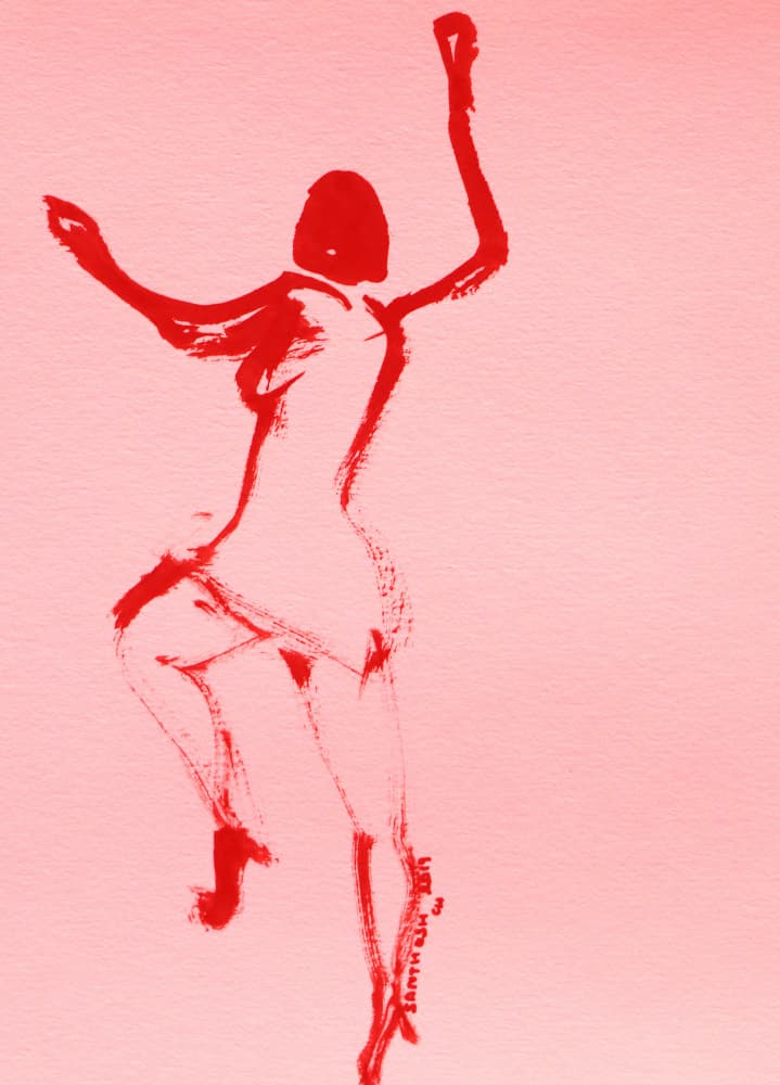 Graceful Red Dancer by Santhosh ch — canvas wall art