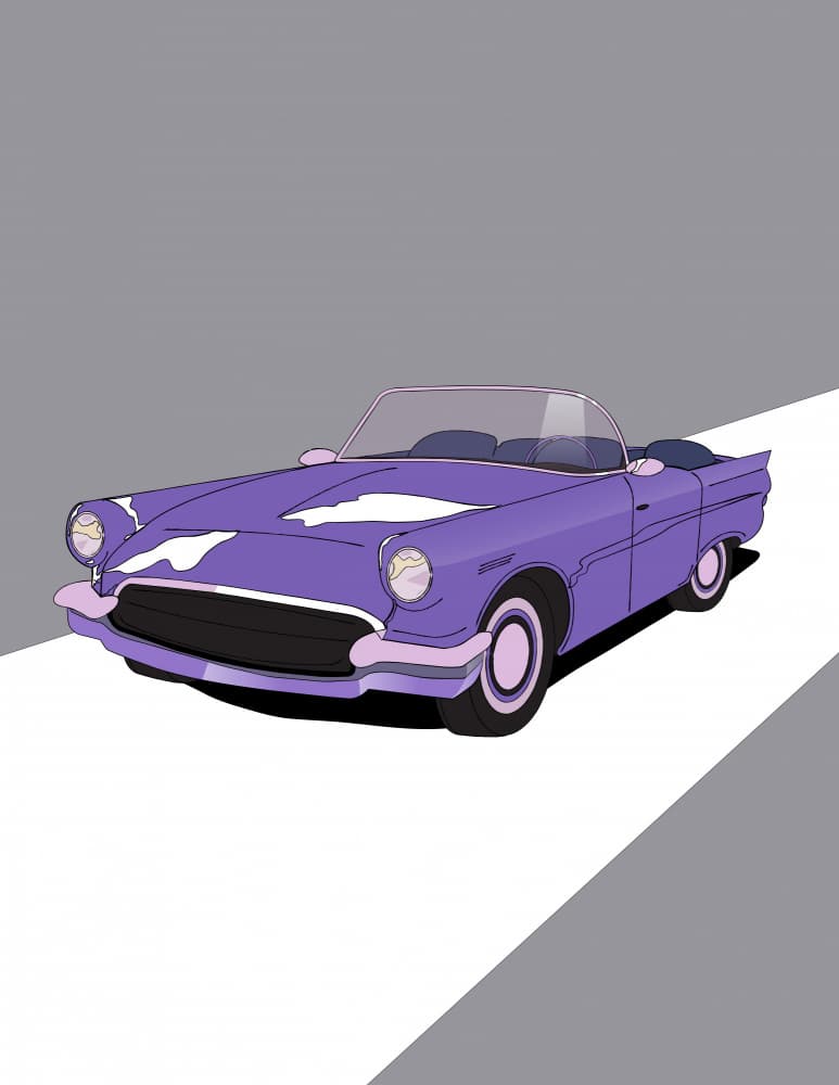 Purple Classic Convertible by Nicholas — canvas wall art