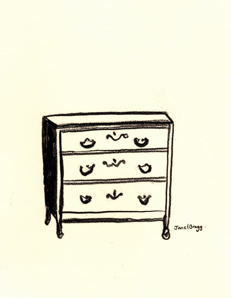 Charming Dresser Drawing by Janel Bragg — canvas wall art