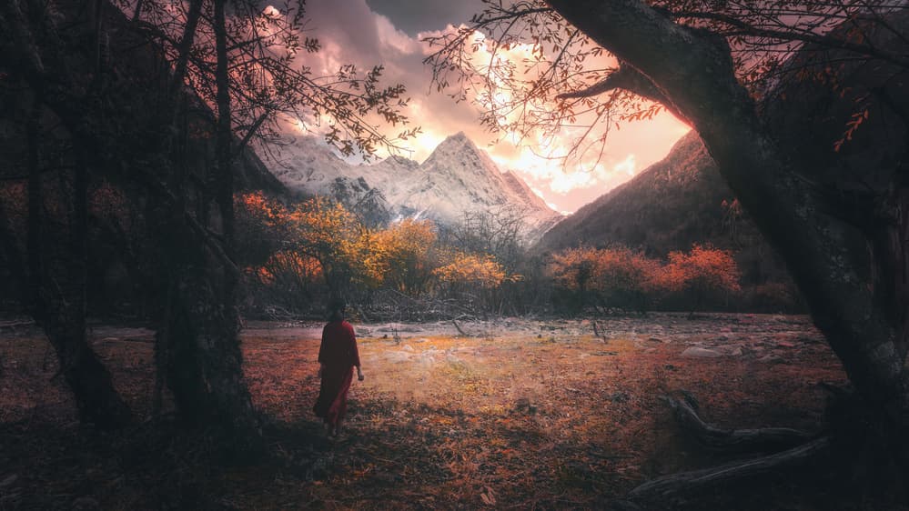 Autumn Mountain Wanderer by Selions（陈磊） — canvas wall art