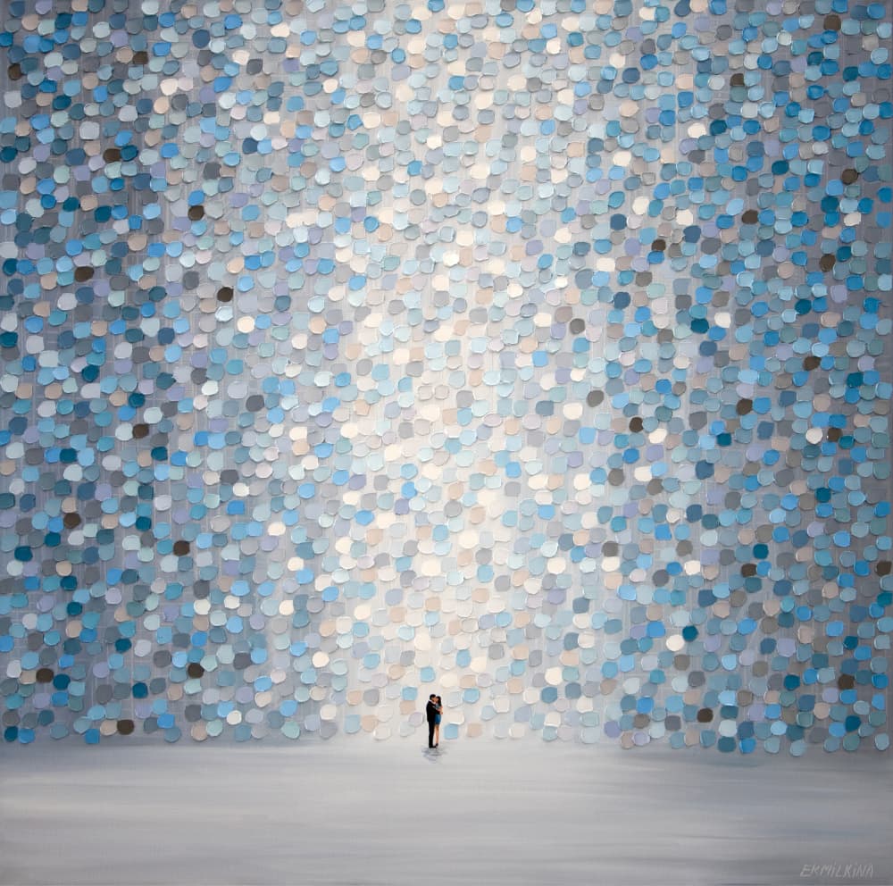 Shimmering Blue Embrace by Ekaterina Ermilkina — canvas wall art