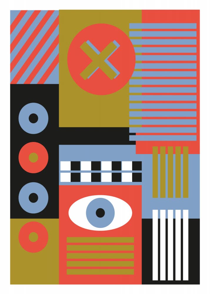 Retro Graphic Eye by SERGIO ORTIZ — canvas wall art