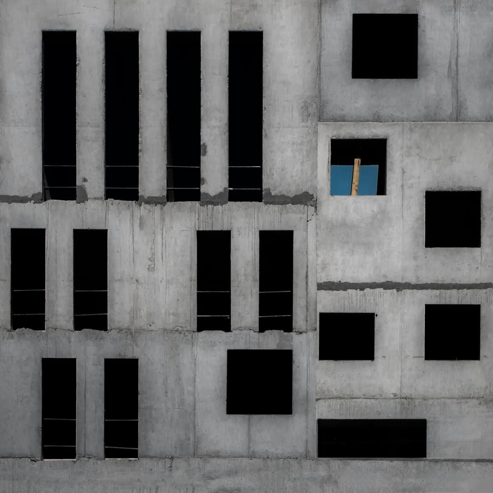 Abstract Concrete Facade by Gilbert Claes — canvas wall art