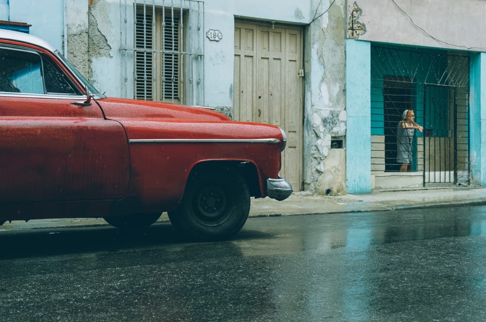 Classic Car Rainy Day by Nasser Al-Nasser — canvas wall art