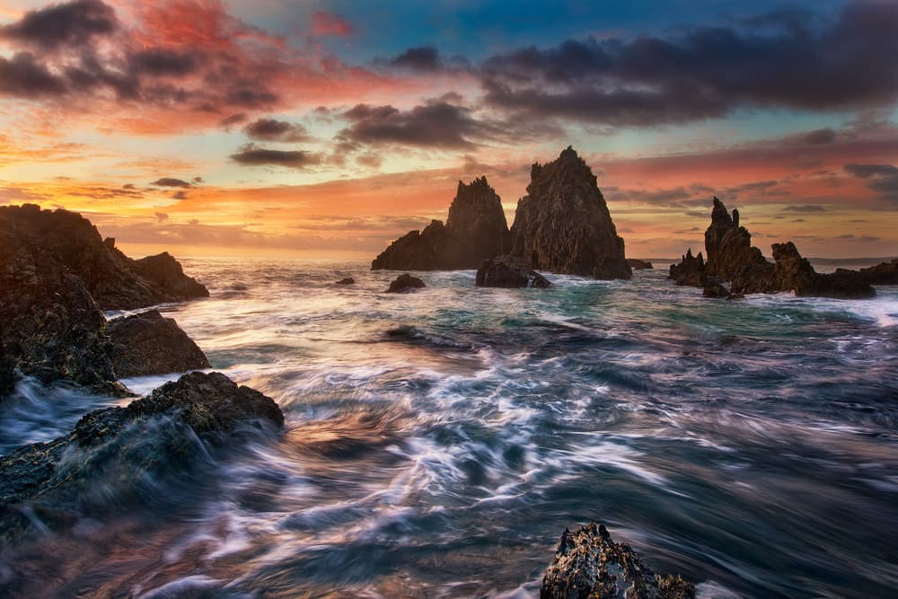 Dramatic Coastal Sunset by Yan Zhang — canvas wall art
