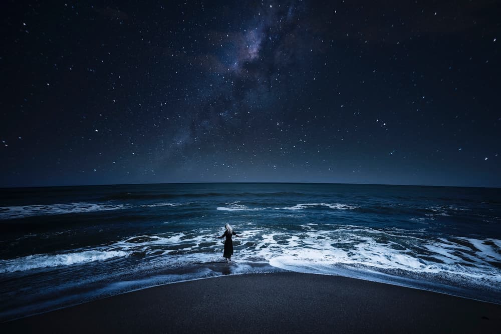 Starry Night Ocean by KOIKI — canvas wall art