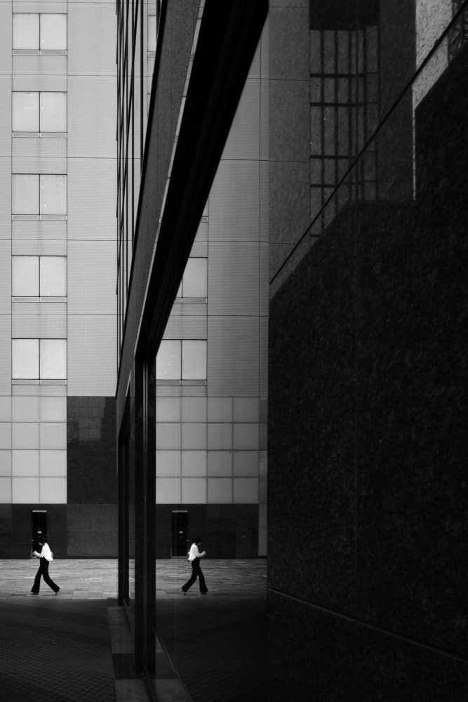 Urban Walk Reflection by HISASHI ISHIKAWA — canvas wall art