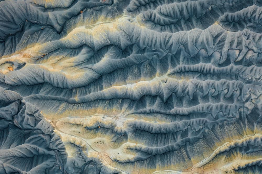 Blue Yellow Earth Patterns by Herbert Rong — canvas wall art