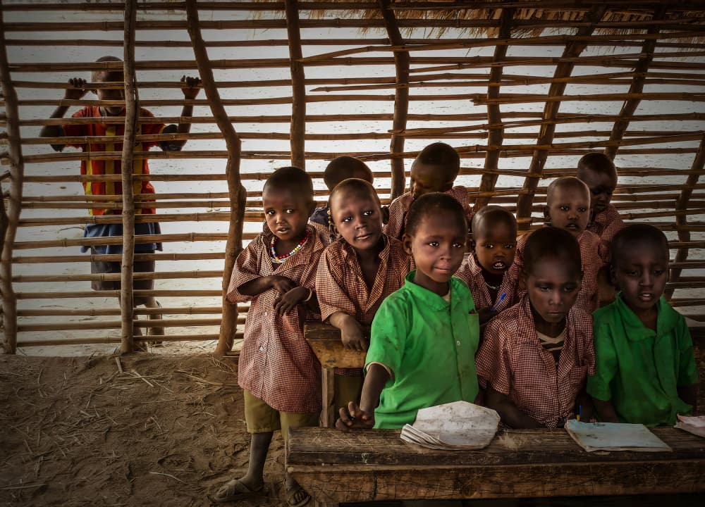 African School Children by Irene Perovich — canvas wall art