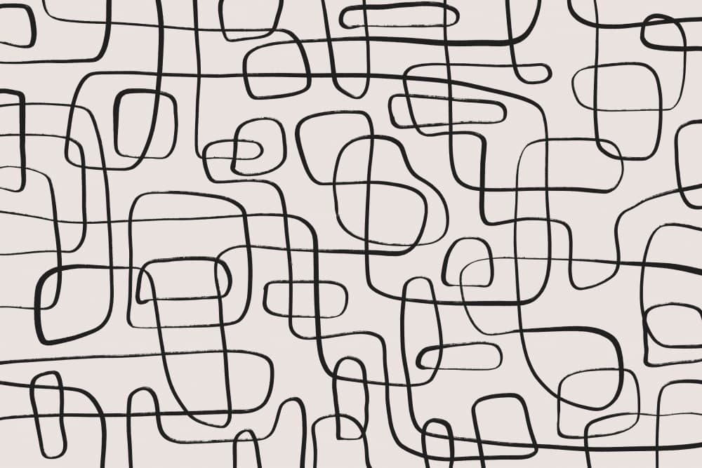 Curved Maze Lines by Treechild — canvas wall art