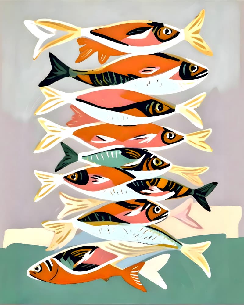 Colorful Stacked Fish