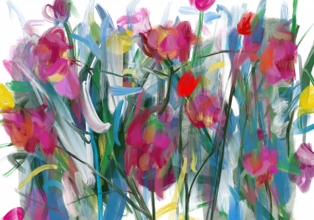 Impressionist Flower Garden by Cesare Bellassai Art — canvas wall art