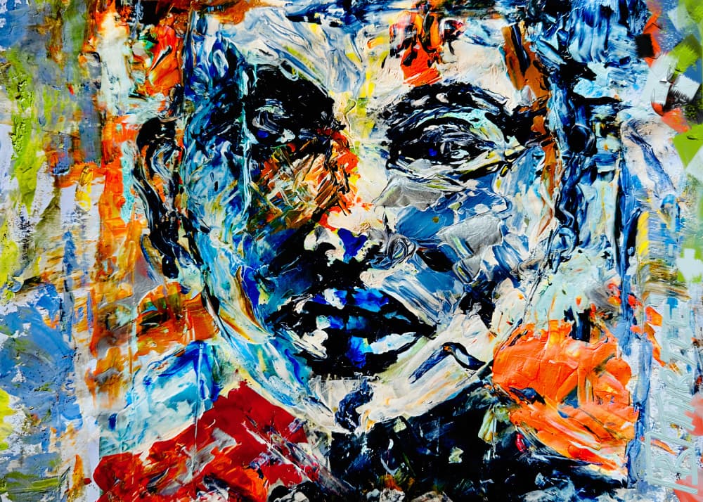 Vibrant Abstract Portrait by Robert Thirtle — canvas wall art