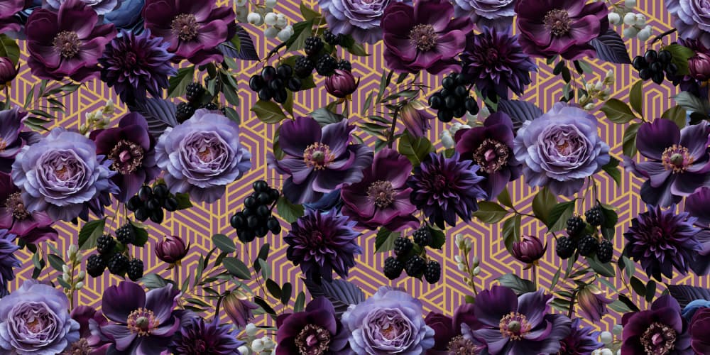 Dark Floral Elegance by Sue Skellern — canvas wall art