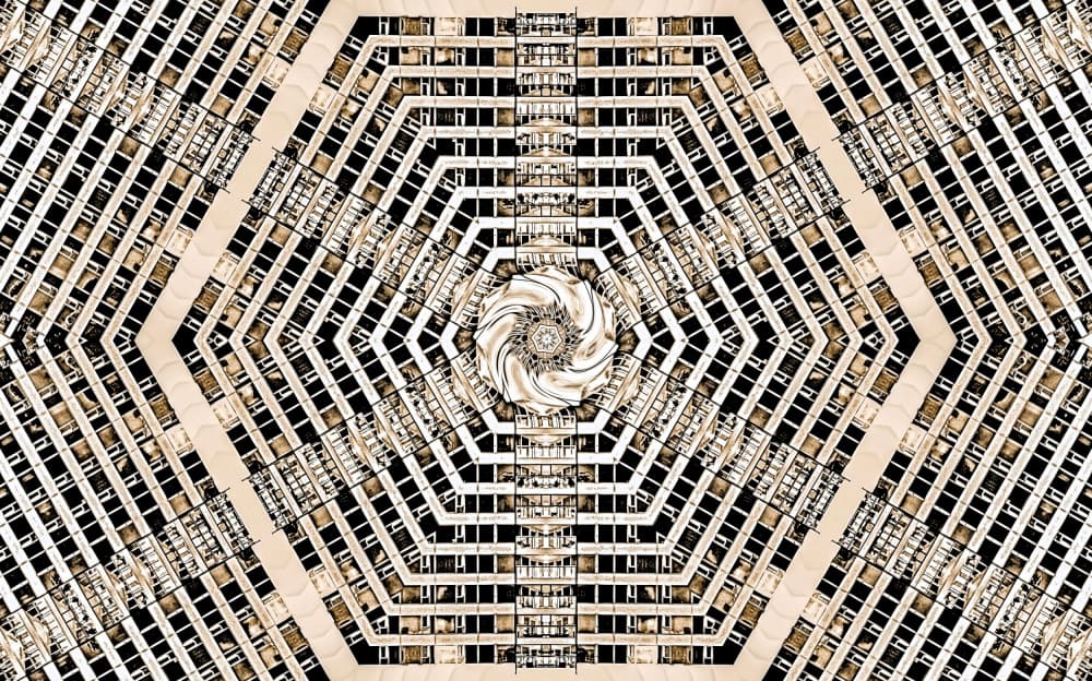 Geometric Building Symmetry by Miro Susta — canvas wall art
