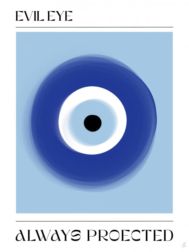 Blue Evil Eye by Anne-Marie Volfova — canvas wall art